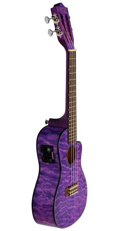 Lanikai Acoustic/Electric Concert Ukulele | Quilted Maple Purple Stain 3 Lanikai Acoustic/Electric Concert Ukulele | Quilted Maple Purple Stain