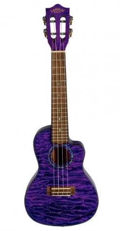 Lanikai Acoustic/Electric Concert Ukulele | Quilted Maple Purple Stain 9 Lanikai Acoustic/Electric Concert Ukulele | Quilted Maple Purple Stain