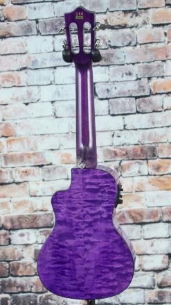 Lanikai Acoustic/Electric Tenor Ukulele | Quilted Maple Purple Stain Ukuleles