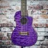 Lanikai Acoustic/Electric Tenor Ukulele | Quilted Maple Purple Stain Ukuleles