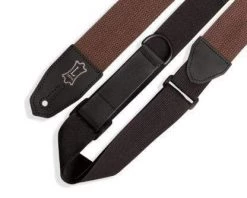 Levys Guitar Accessories Levy's 2 Inch Wide Brown Cotton RipChord Guitar Strap.