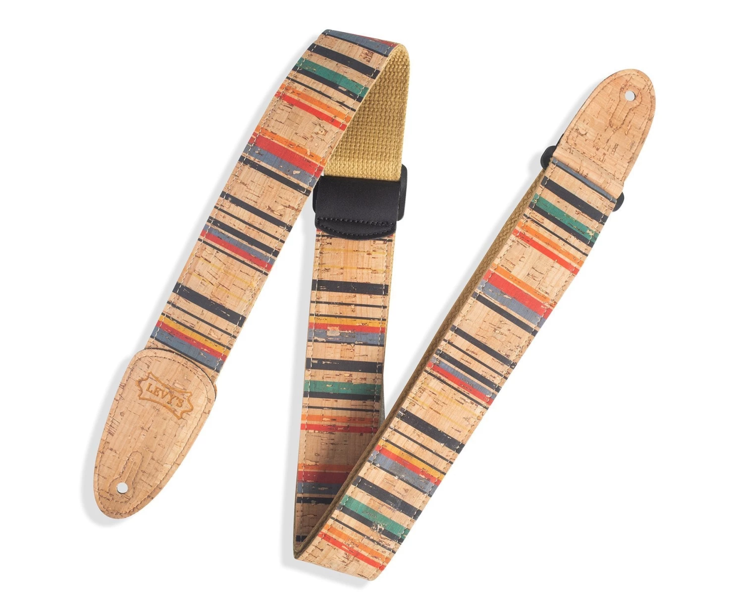 Levys Levy's 2 Inch Wide Nantucket Cork Guitar Strap. 4 Levys Levy's 2 Inch Wide Nantucket Cork Guitar Strap.