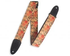 Levys Levy's 2 Inch Wide Wildflower Cork Guitar Strap. Guitar Accessories