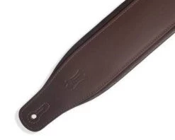Levys Levy's 3 Inch Wide Dark Brown Top Grain Leather Guitar Straps Guitar Accessories