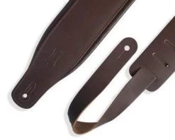 Levys Levy's 3 Inch Wide Dark Brown Top Grain Leather Guitar Straps Guitar Accessories