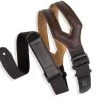Levys Levy's 3 Inch Wide Ergonomic RipChord Dark Brown Guitar Strap. Guitar Accessories
