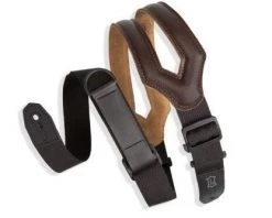 Levys Levy's 3 Inch Wide Ergonomic RipChord Dark Brown Guitar Strap. Guitar Accessories