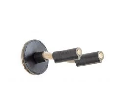 Levys Guitar Accessories Levy's Forged Steel Guitar Hanger With Smoked Metal & Black Veg-Tan Leather Yoke Wraps