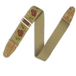 Levys Levy's Hemp Guitar Strap | Pink & Red Rose Guitar Accessories