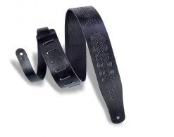 Levys Guitar Accessories Levy's Leathers Celtic Knot Emboss Guitar Strap | Black