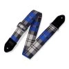 Levys Levy's Leathers Cobalt Plaid Poly Guitar Strap | MC8VIN-009