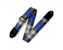 Levys Levy's Leathers Cobalt Plaid Poly Guitar Strap | MC8VIN-009