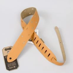 Levys Levy's Leathers Lighting Bolt Punch Out Guitar Strap | Tan Guitar Accessories
