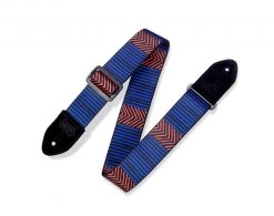 Levys Guitar Accessories Levy's Leathers Tribal Chevron Guitar Strap | Black/Blue/Red