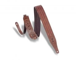 Levys Levy's Leathers Triple Stitch Contrast Guitar Strap | Red/Brown Guitar Accessories