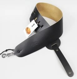 Levys Guitar Accessories Levy's M4-BLK Genuine Leather Bass Guitar Strap