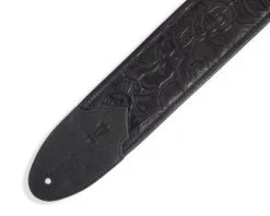 Levys' 3 Inch Wide Black Rose Embossed Leather Guitar Strap Guitar Accessories