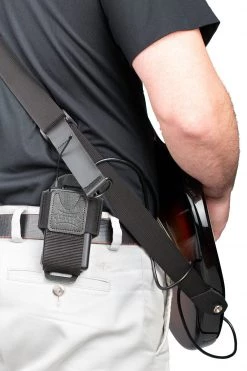 Levys Wireless Bodypack Holder, Black Leather | MM14-BLK