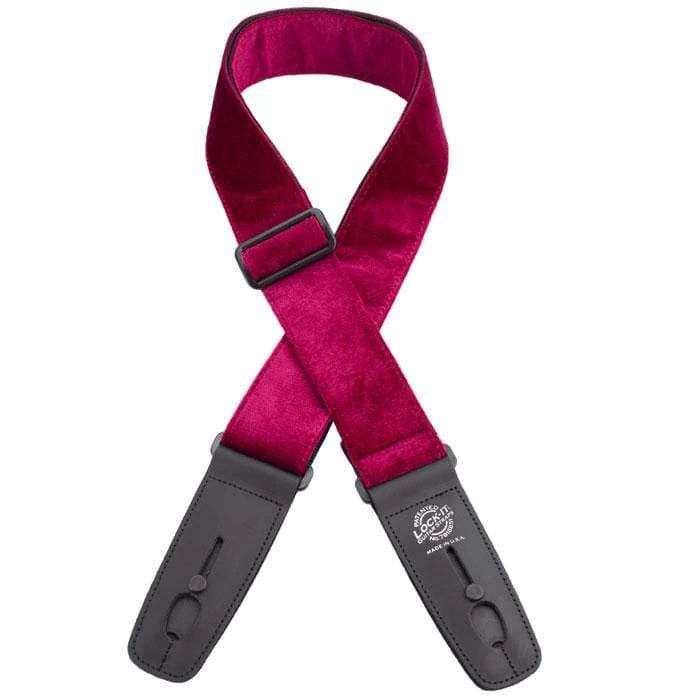 Lockit Lock-It Crushed Velvet 2" Strap | Red Guitar Accessories 3 Lockit Lock-It Crushed Velvet 2" Strap | Red Guitar Accessories
