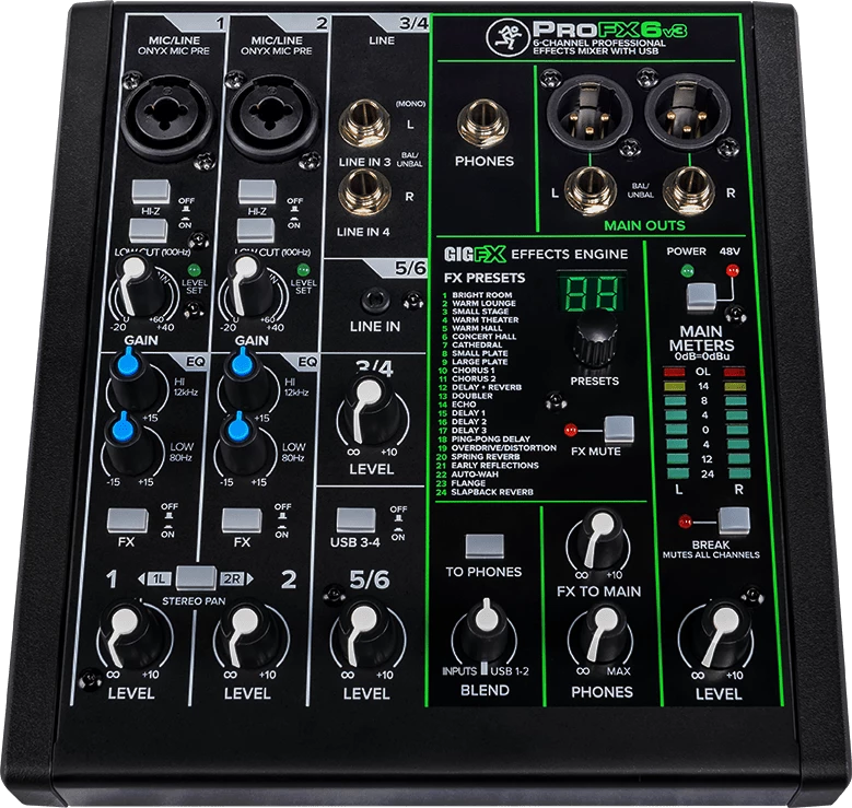 Mixing Consoles Mackie PROFX6V3 6 Channel Mixer With Effects And USB Connectivity 4 Mixing Consoles Mackie PROFX6V3 6 Channel Mixer With Effects And USB Connectivity