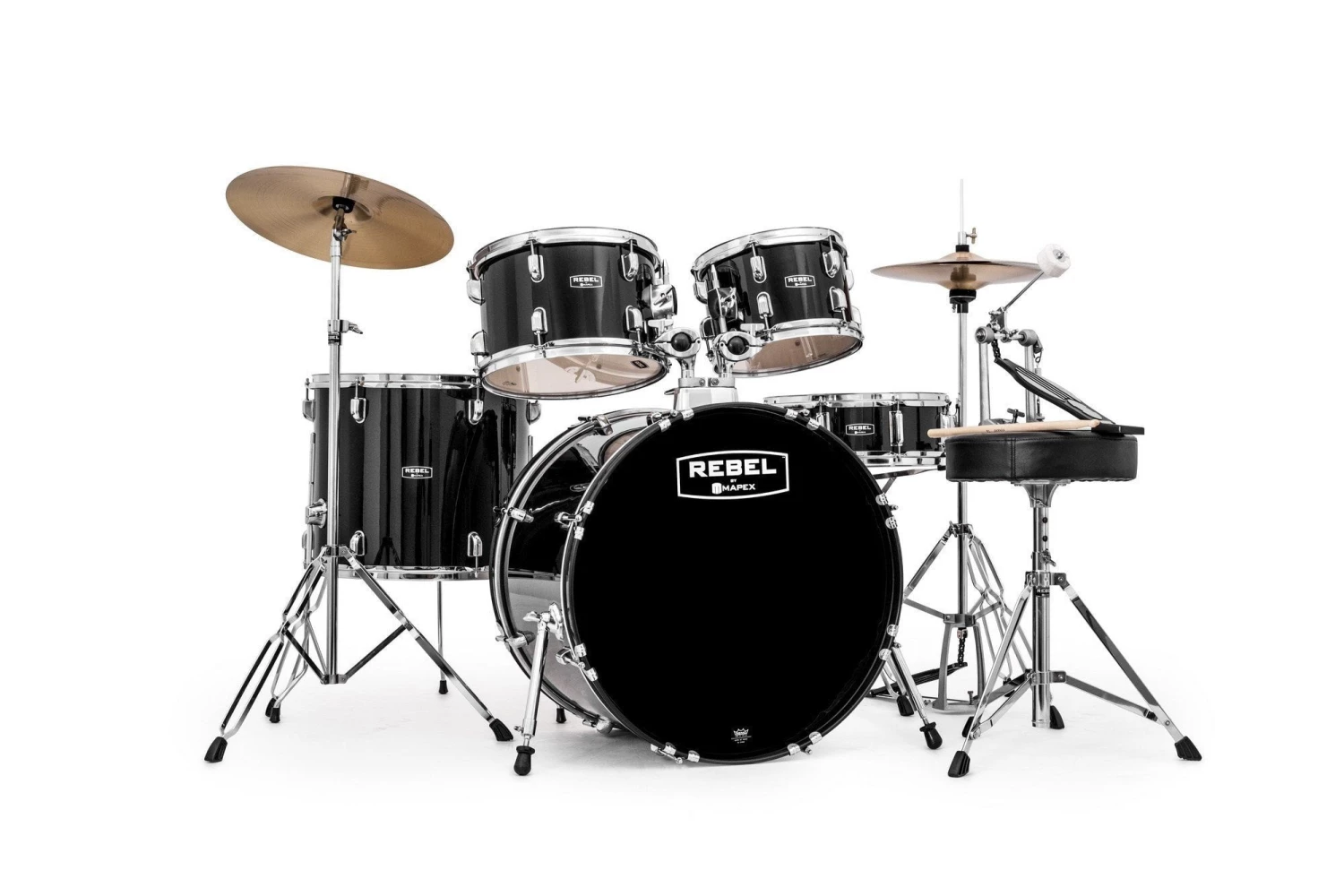 Mapex RB5294FTC Rebel 5 Piece SRO Complete Set Up Acoustic Drums 5 Mapex RB5294FTC Rebel 5 Piece SRO Complete Set Up Acoustic Drums