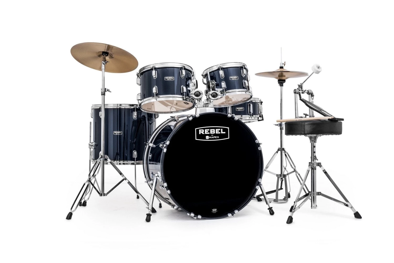 Mapex RB5294FTC Rebel 5 Piece SRO Complete Set Up Acoustic Drums 3 Mapex RB5294FTC Rebel 5 Piece SRO Complete Set Up Acoustic Drums
