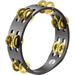 Meinl Compact 8" Wood Tambourine With 2 Rows Of Solid Brass Jingles | CTA2B-BK World / Hand Percussion