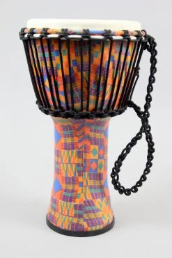 Meinl Rope Tuned Travel Series Djembe With Goat Skin Head | Kenyan Quilt World / Hand Percussion