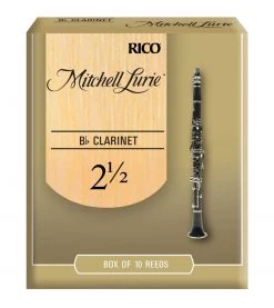D'Addario Mitchell Lurie Bb Clarinet Reeds, Strength 2.5, 10 Pack