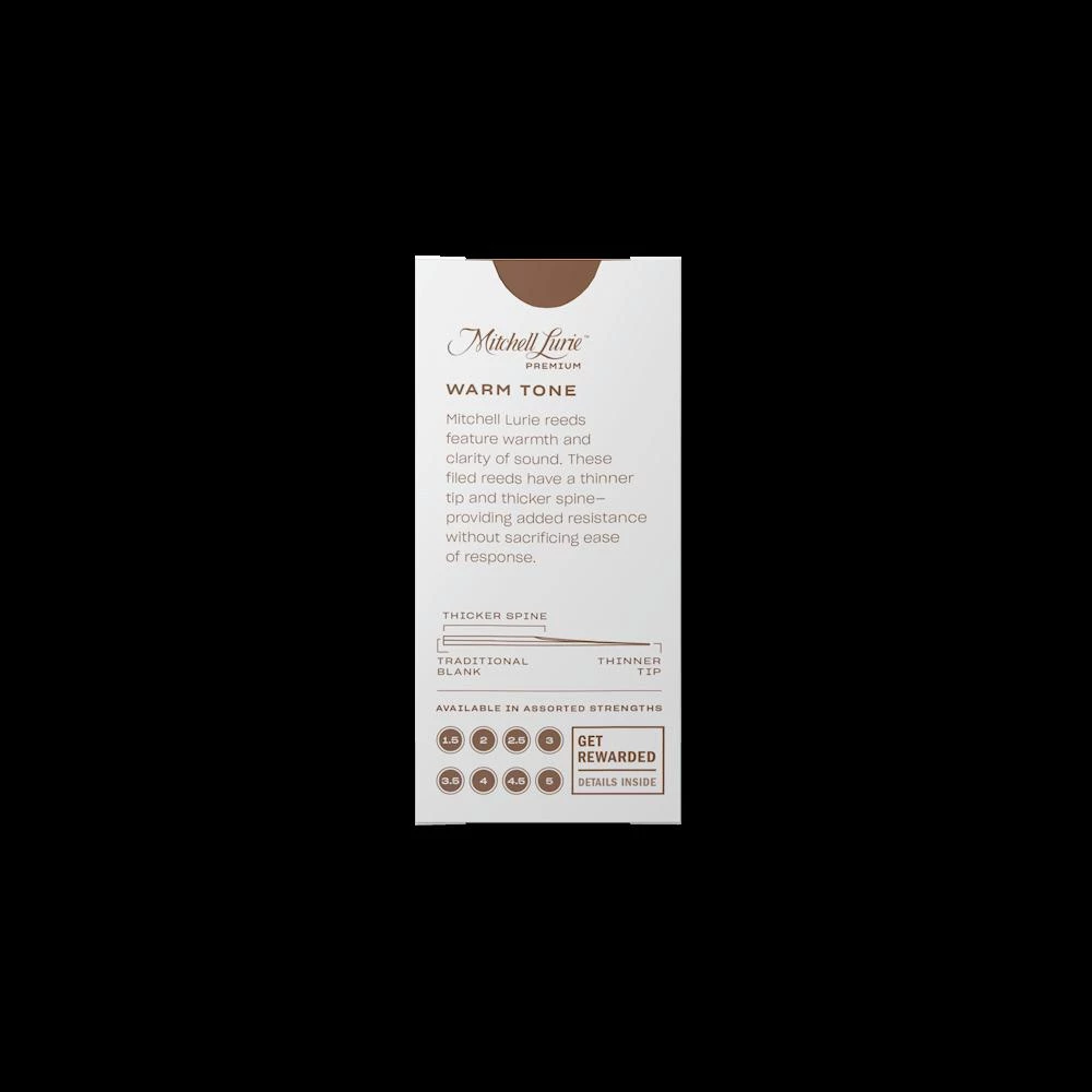 D'Addario Mitchell Lurie Premium Bb Clarinet Reeds, Strength 3.5, 5 Pack 5 D'Addario Mitchell Lurie Premium Bb Clarinet Reeds, Strength 3.5, 5 Pack