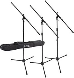 On-Stage Three Euro Boom Mic Stands With Bag | MSP7703