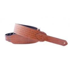 Onori Suede 2" Guitar Strap With Croc Head | Brown Guitar Accessories