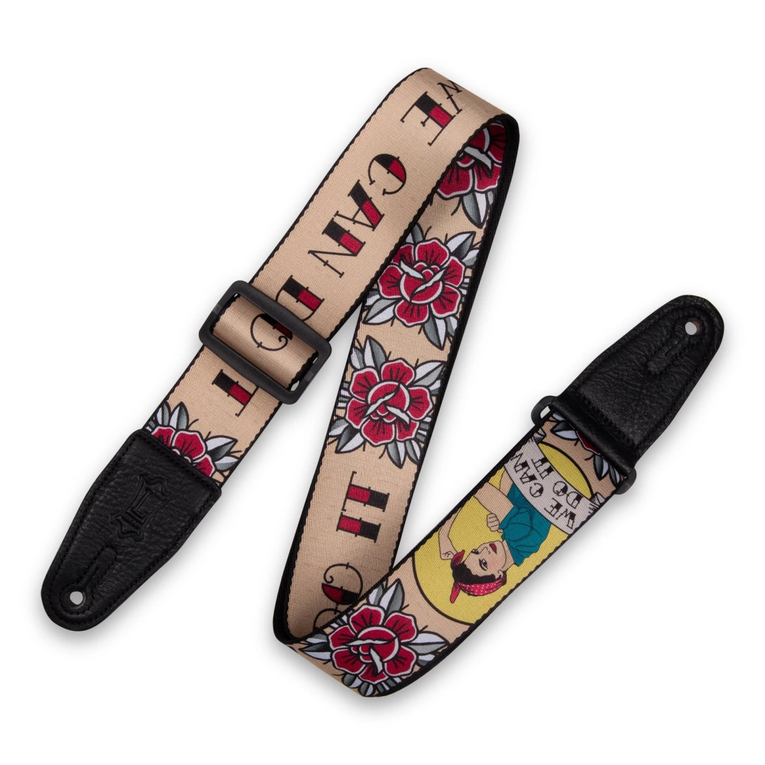 Levys Polyester Guitar Strap Rosie The Riveter Guitar Accessories 3 Levys Polyester Guitar Strap Rosie The Riveter Guitar Accessories