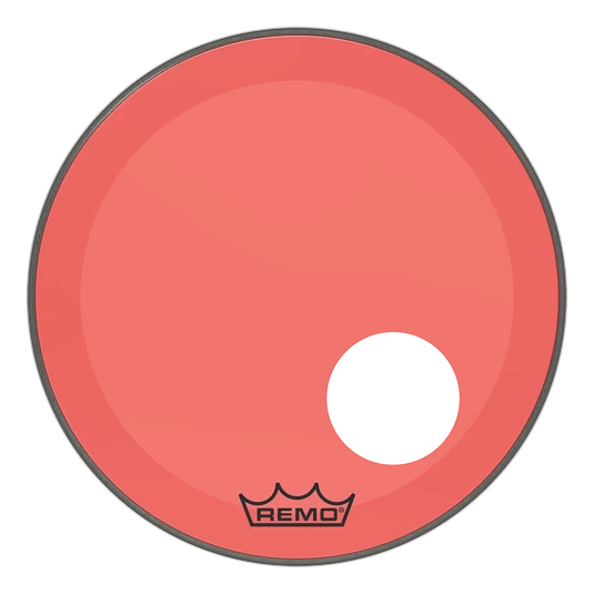 Remo Powerstroke P3 Colortone Red Bass Drumhead W/ Hole | 20" 3 Remo Powerstroke P3 Colortone Red Bass Drumhead W/ Hole | 20"