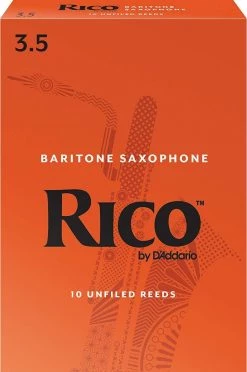 D'Addario Rico Baritone Sax Reeds, Strength 3.5, 10-pack