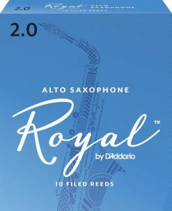 D'Addario Rico Royal Alto Sax Reeds, Strength 2, 10-pack