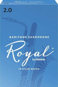 D'Addario Rico Royal Baritone Sax Reeds, Strength 2, 10-pack