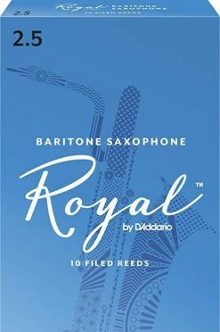 D'Addario Rico Royal Baritone Sax Reeds, Strength 2.5, 10-pack