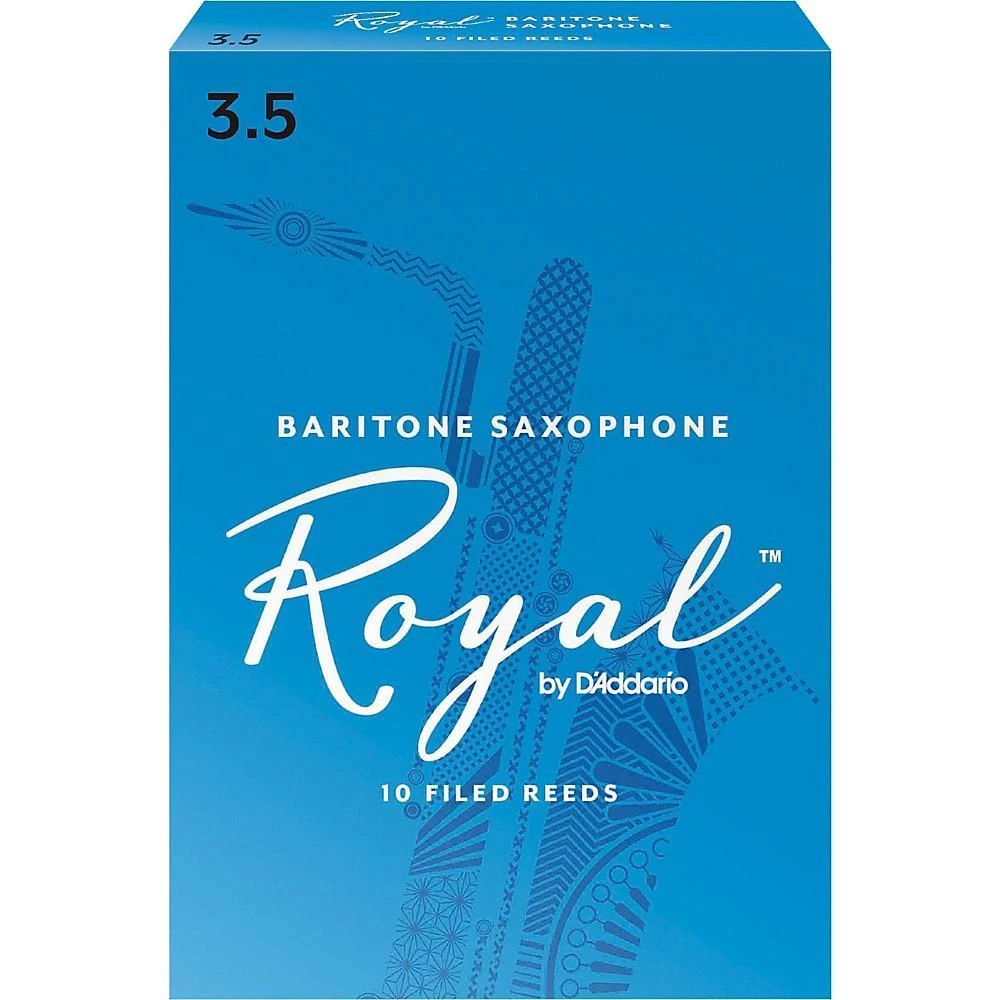 D'Addario Rico Royal Baritone Sax Reeds, Strength 3.5, 10-pack 3 D'Addario Rico Royal Baritone Sax Reeds, Strength 3.5, 10-pack