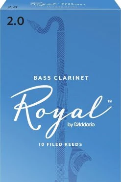 D'Addario Rico Royal Bass Clarinet Reeds, Strength 2, 10 Pack