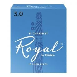D'Addario Rico Royal Bb Clarinet Reeds, Strength 3, 10-pack