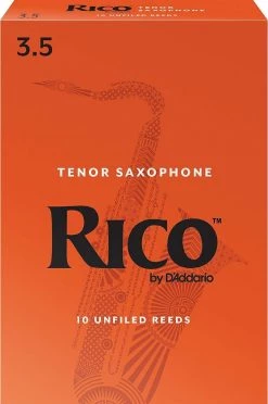 D'Addario Rico Tenor Sax Reeds, Strength 3.5, 10-pack