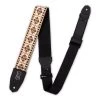 Levys Right Height Strap W/ Woven White Black Gold Motif Guitar Accessories