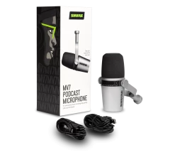 SHURE MV7-S XLR & USB Microphone Silver Microphones