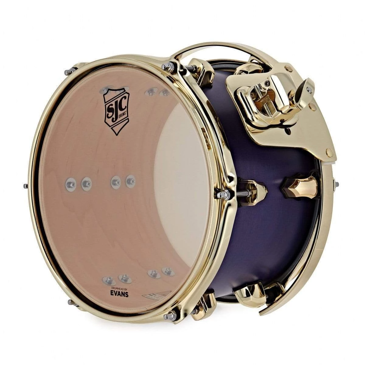 SJC Drums Navigator Rack Tom 7x10 Purple Stain, Brass HW Acoustic Drums 5 SJC Drums Navigator Rack Tom 7x10 Purple Stain, Brass HW Acoustic Drums