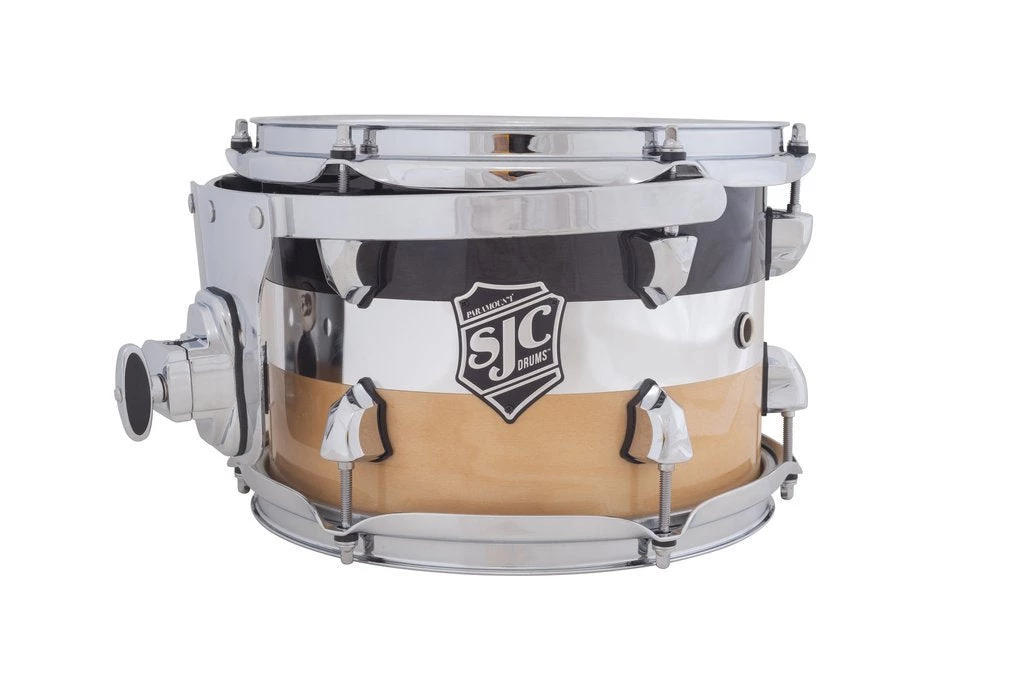 SJC Paramount Tuxedo Silver 3 Piece Shell Pack 6 SJC Paramount Tuxedo Silver 3 Piece Shell Pack