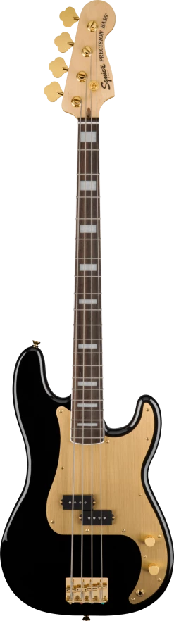 Squier 40th Anniversary P Bass Gold Edition | Black Guitar