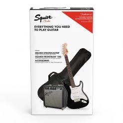 Squier Stratocaster Electric Guitar Pack | Includes Amp | Black