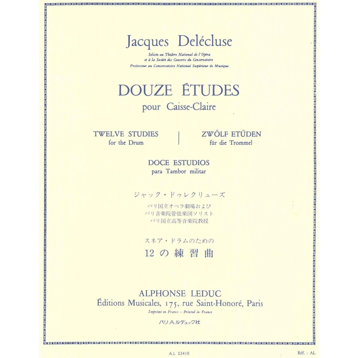Charles Dumont Twelve Studies For The Drum By J. Dele'cluse 3 Charles Dumont Twelve Studies For The Drum By J. Dele'cluse